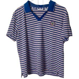 2007 US Womens Open Ashworth Striped Polo Shirt XL Blue Red Pine Needles Golf